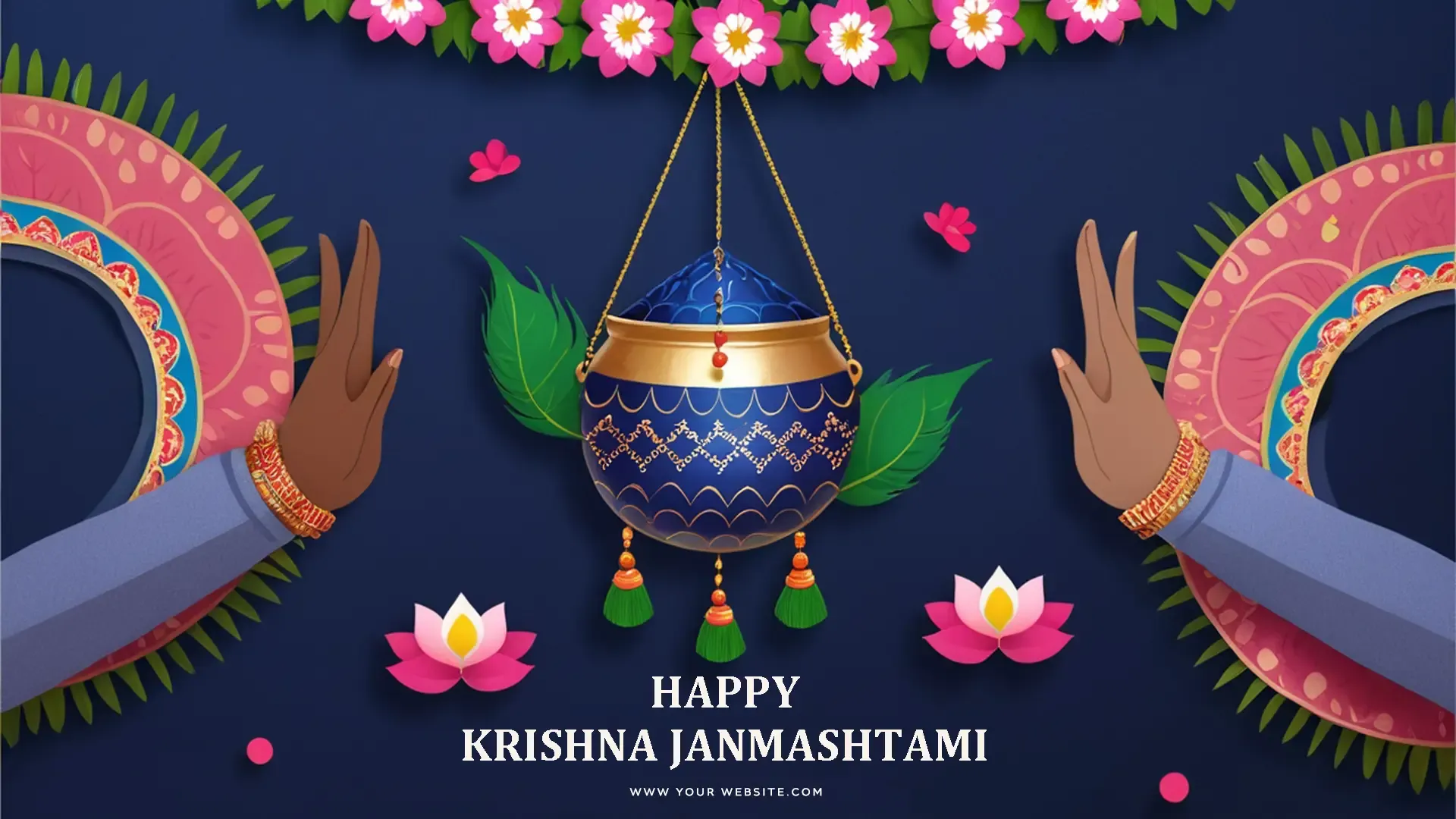 Divine Krishna Janmashtami PSD Template image